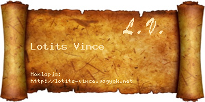 Lotits Vince névjegykártya